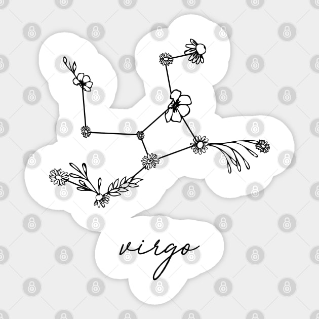 Virgo Zodiac Wildflower Constellation Sticker by aterkaderk